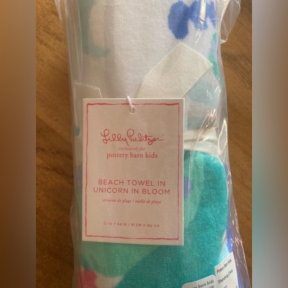 NEW Lilly Pulitzer Unicorns In Bloom Beach/Bath Pool Towel 32” x 64” - Picture 4 of 5